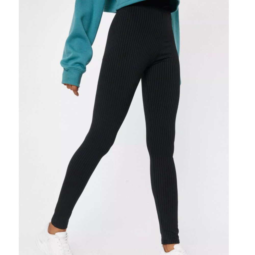 Nastygal Call Rib Even High-Waisted Leggings